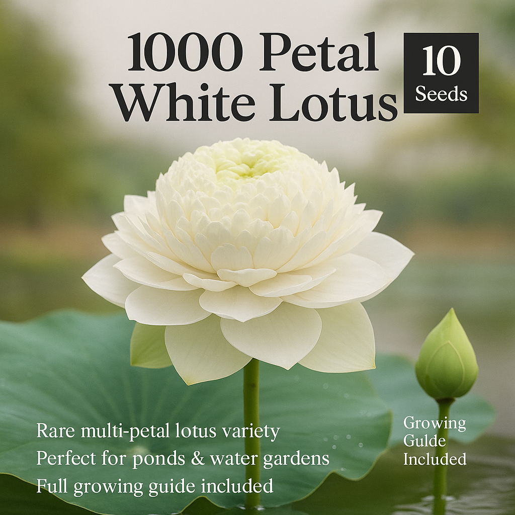 1000 petal lotus flower seeds 1000 Petal White Lotus Flower Seeds