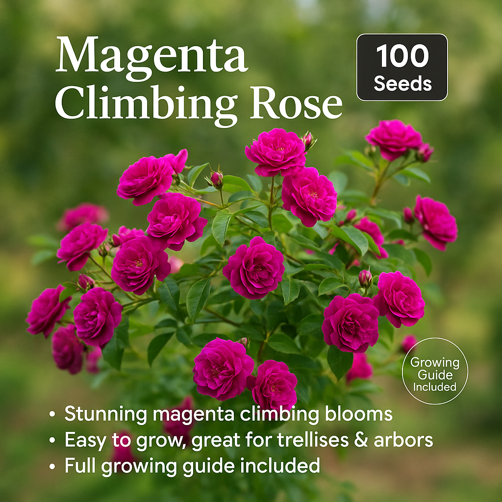 Magenta Climbing Rose Flower Seeds - 100 Seeds Pack